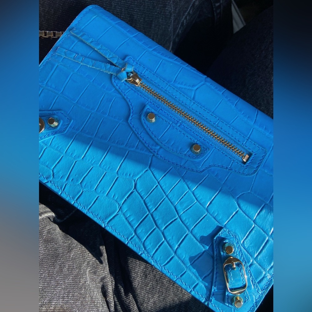 Balenciaga blue Croc bag